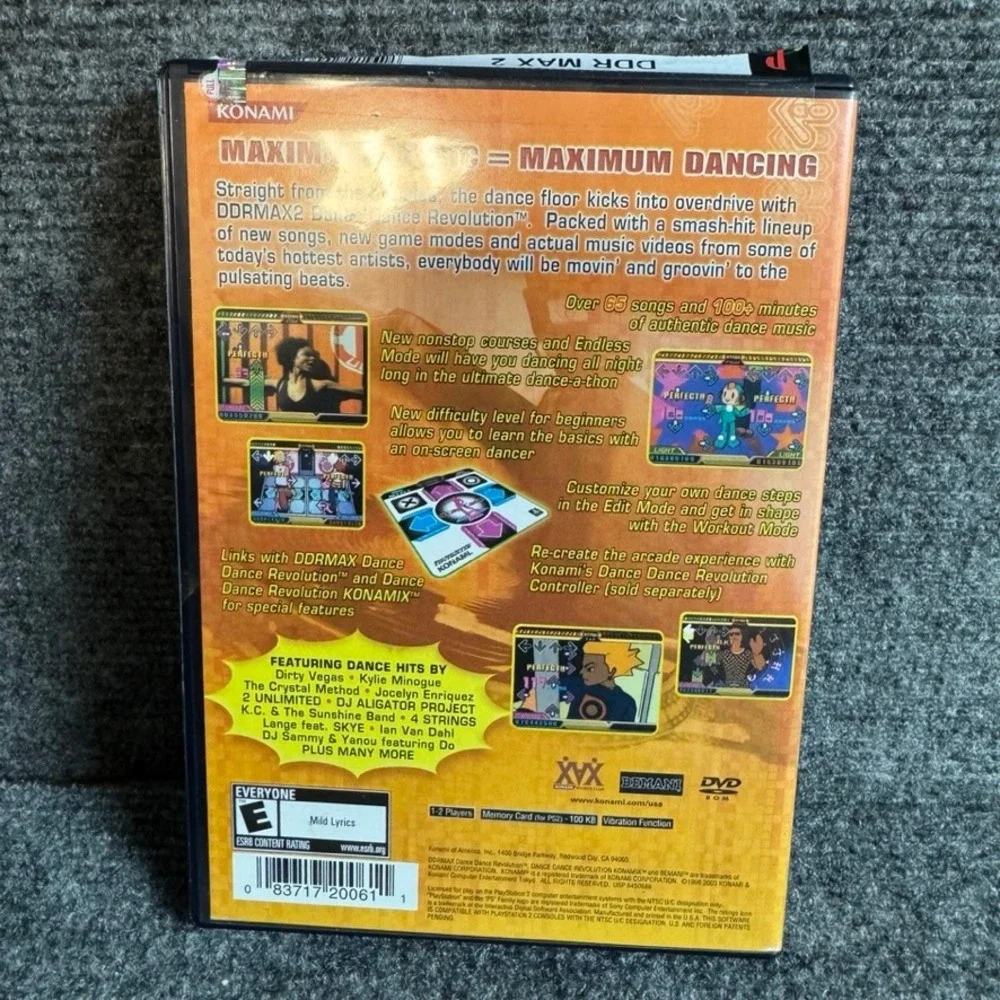 DDRMAX2 Dance Dance Revolution PS2 PlayStation 2 Konami Game Complete CIB SLUS